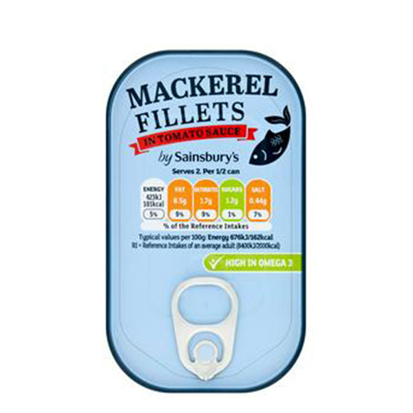 Sainsburys Mackerel Fillet In Tomato Sauce 125g (highest price)