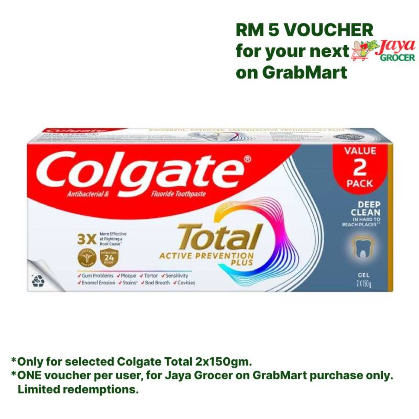 Colgate Total Deep Clean Toothpaste 150g x 2