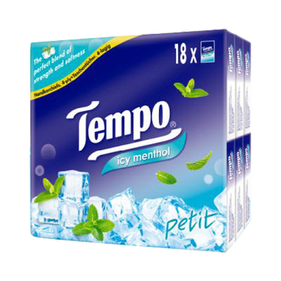 Tempo Hanky Pack 4Ply Icy Menthol 18pcs x 7