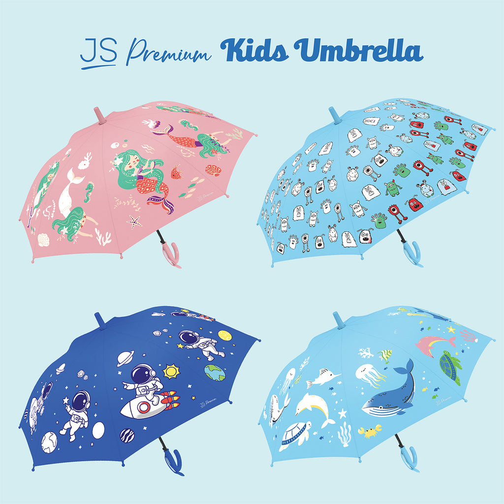 JS Premium Kids Umbrella Green Dinosaur 1unit