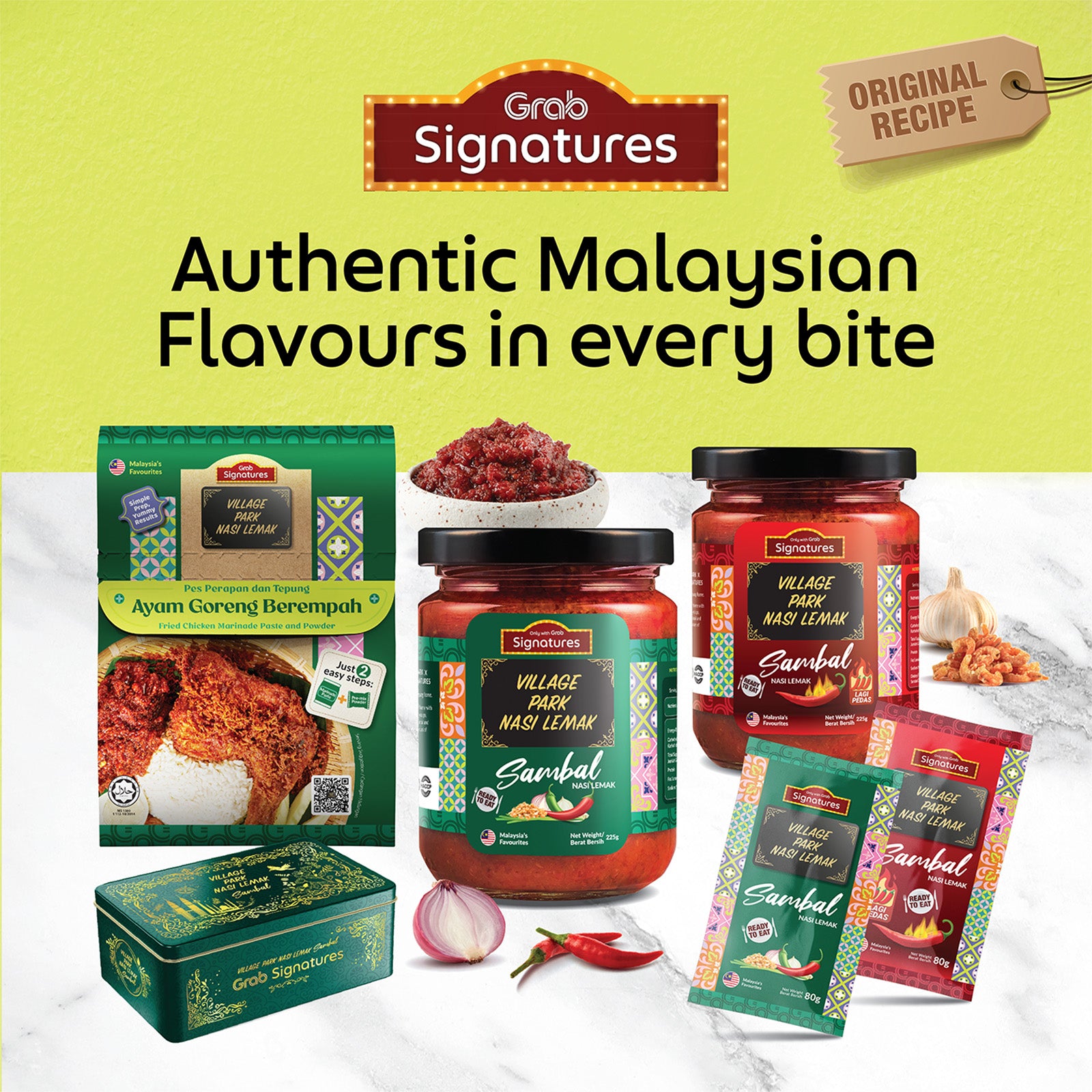 Grab Signatures Village Park Nasi Lemak Sambal Sachet 80g