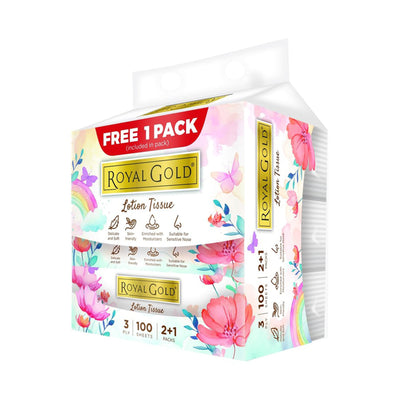 Royal Gold Facial Lotion Travel Pack 3Ply 100pcs x 2