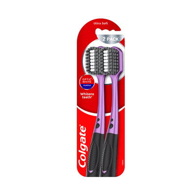 Colgate Optic White Purple Toothbrush 2pcs/pack