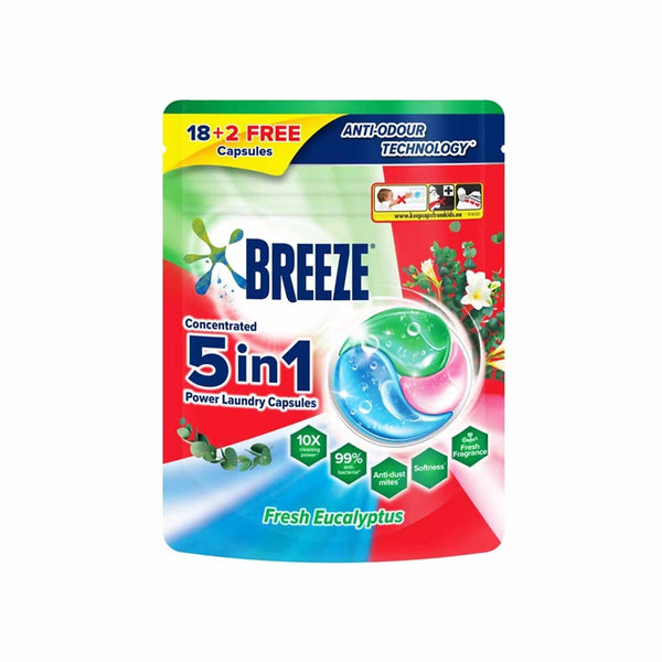 Breeze Eucalyptus Laundry Capsules (Pouch) 210g x 18 (highest price)