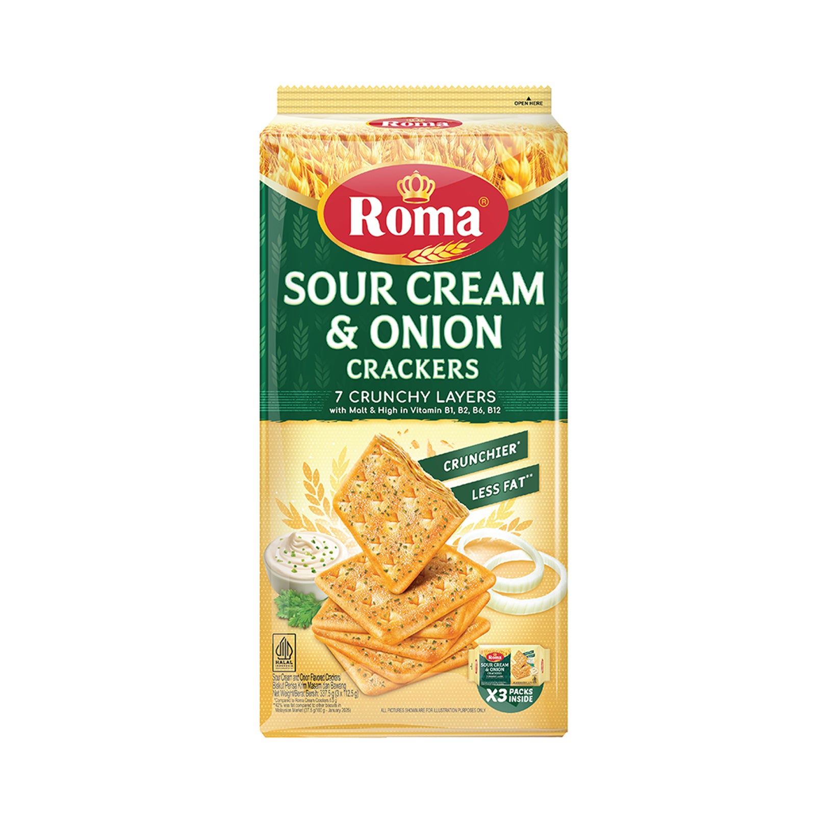Roma Sour Cream and Onion Cracker 112.5g x 3