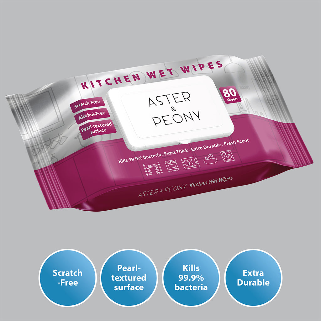 Aster & Peony Kitchen Wet Wipes Single Pack 80pcs/pack