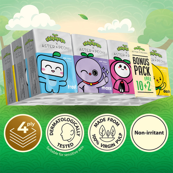 Aster & Peony x Skipiyaya Mini Hanky 8s