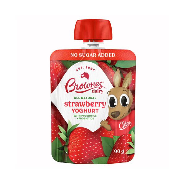 Brownes Strawberry Yogurt Pouch 90g