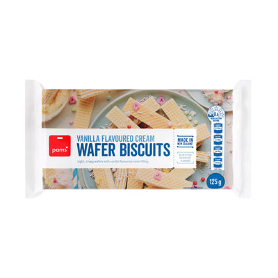 Pams Wafer Biscuits Vanilla 125g
