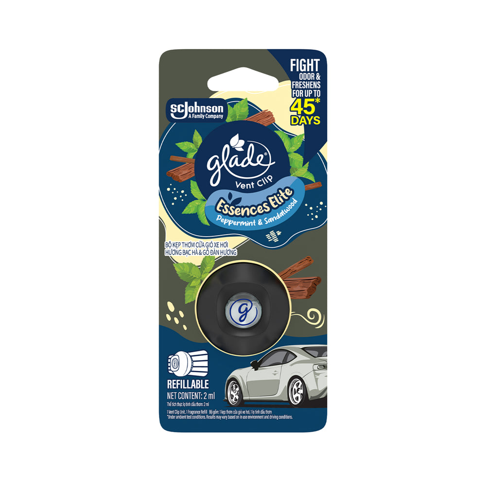 Glade Vent Clip Peppermint and Sandalwood Starter Kit 2ml