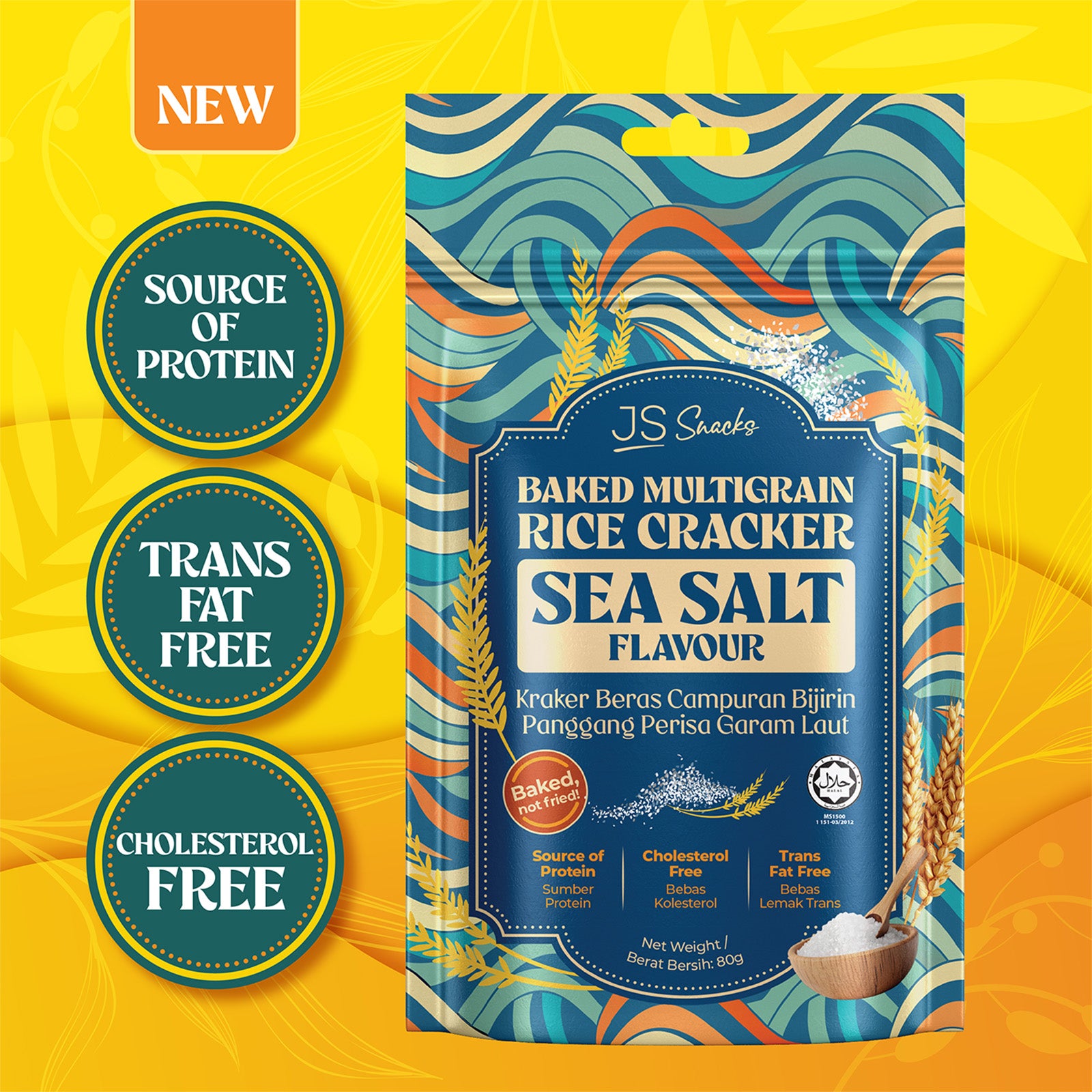 JS Snacks Sea Salt Rice Cracker 80g