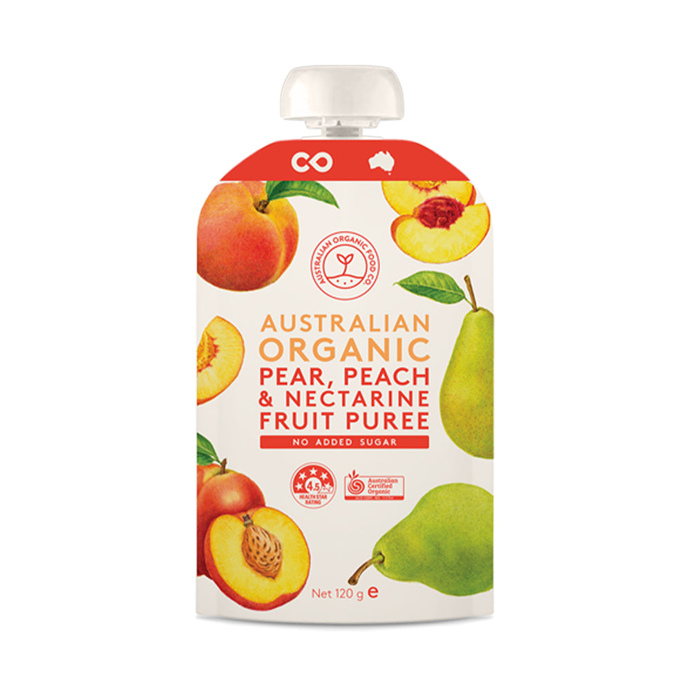 Australian Organic Food Co Pear Peach and Nectarine Puree 120g