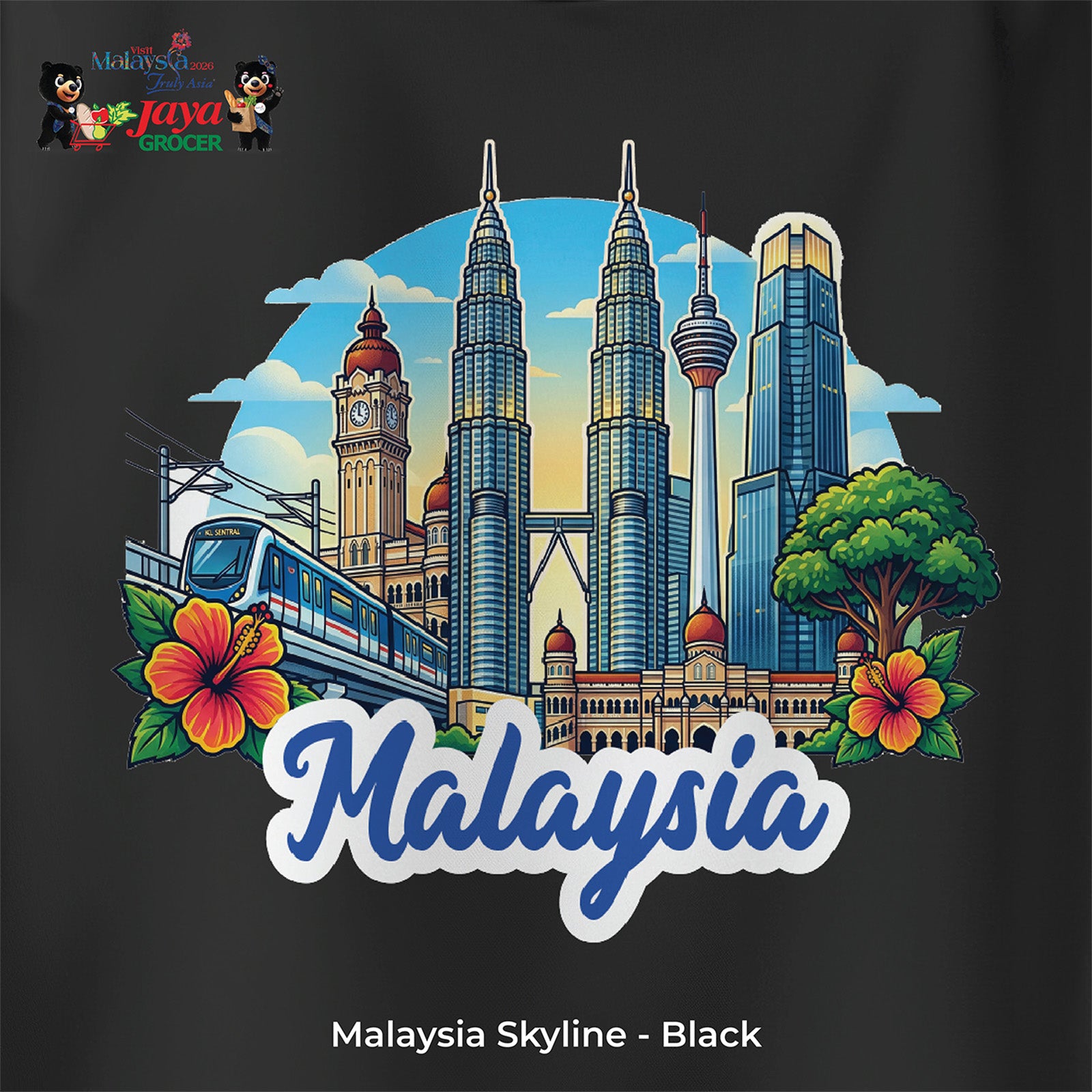 JS Apparel - Malaysia Skyline (Black-XL)