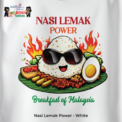 JS Apparel - Nasi Lemak Power (White-L)