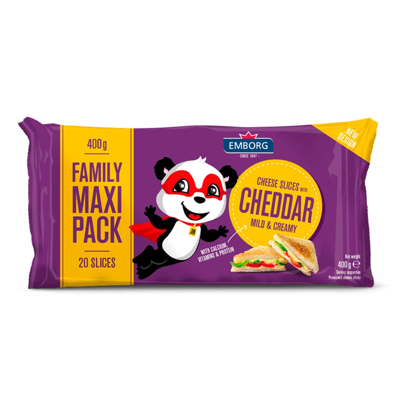 Emborg Junior Processed Cheese Slices with Mild Cheddar 400g