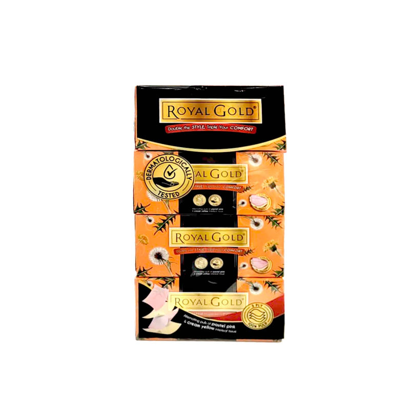 Royal Gold Twin Tone Interleaf Facial Tissue 110pcs x 4