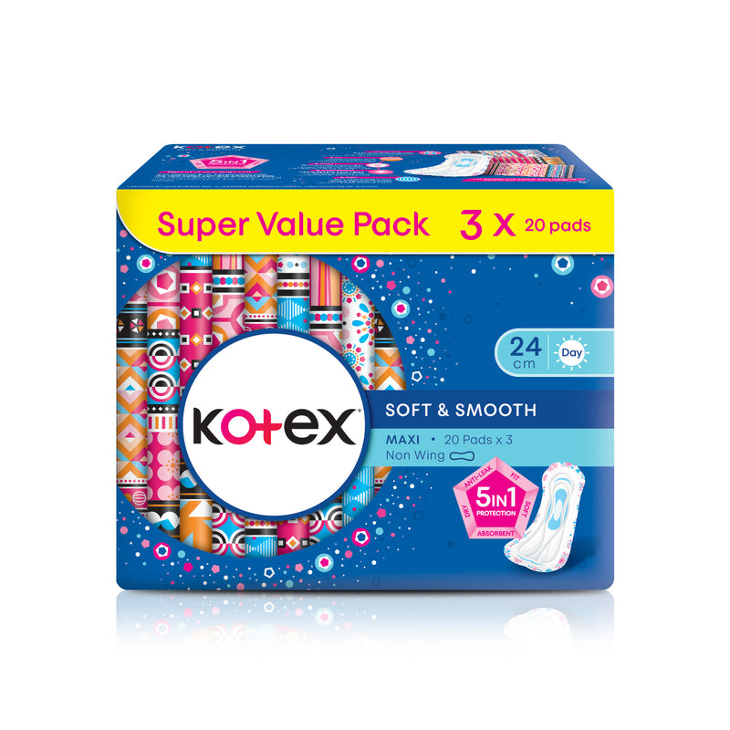 Kotex Soft & Smooth Maxi Non Wing Pad 24cm x 60