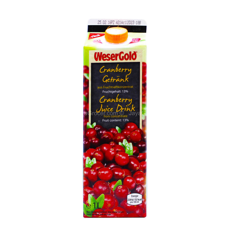 Wesergold Cranberry Juice 1L