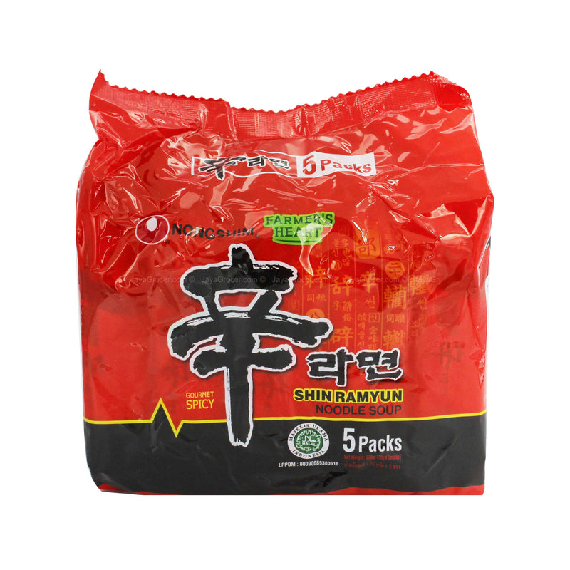 Nongshim Spicy Shin Noodle Soup (Mushroom Flavour) 120g x 5
