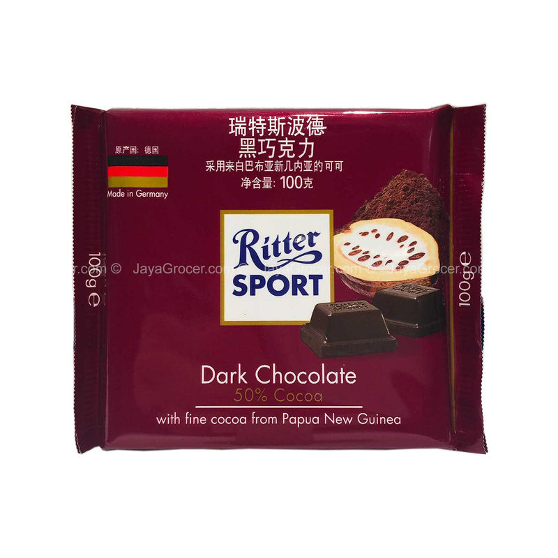 Ritter Sport 50% Cocoa Dark Chocolate 100g
