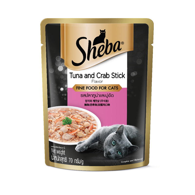 Sheba Tuna & Crab Stick Cat Wet Food Pouch 70g