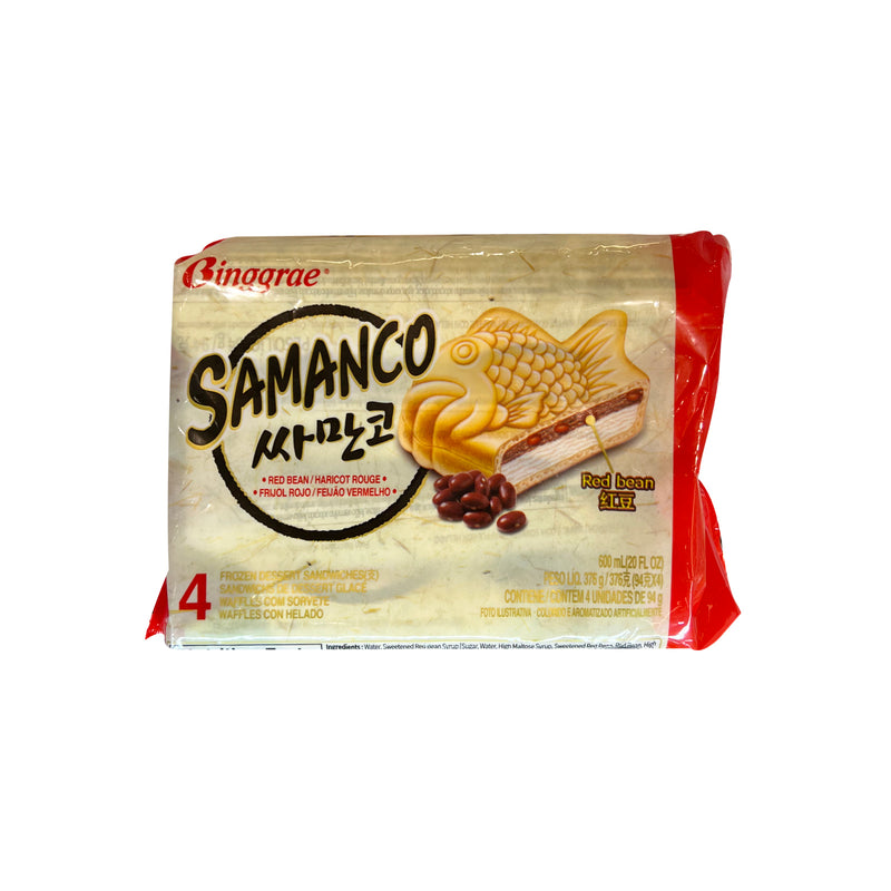 Binggrae Samanco Waffle Redbean 150ml x 4