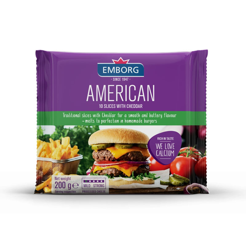 Emborg American Cheddar Slices Cheese 200g