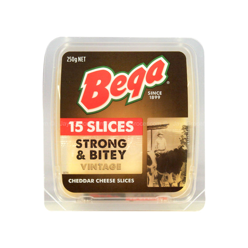 Beqa Strong & Bitey Vintage Cheddar Cheese Slices 250g