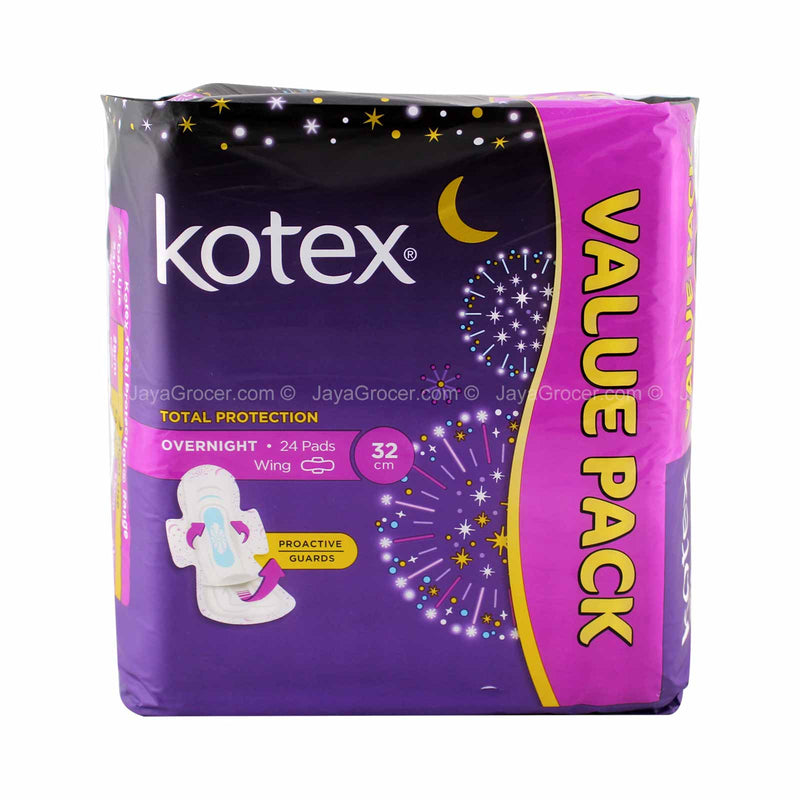 Kotex Total Protection Overnight Wing Pad 32cm 24pcs/pack