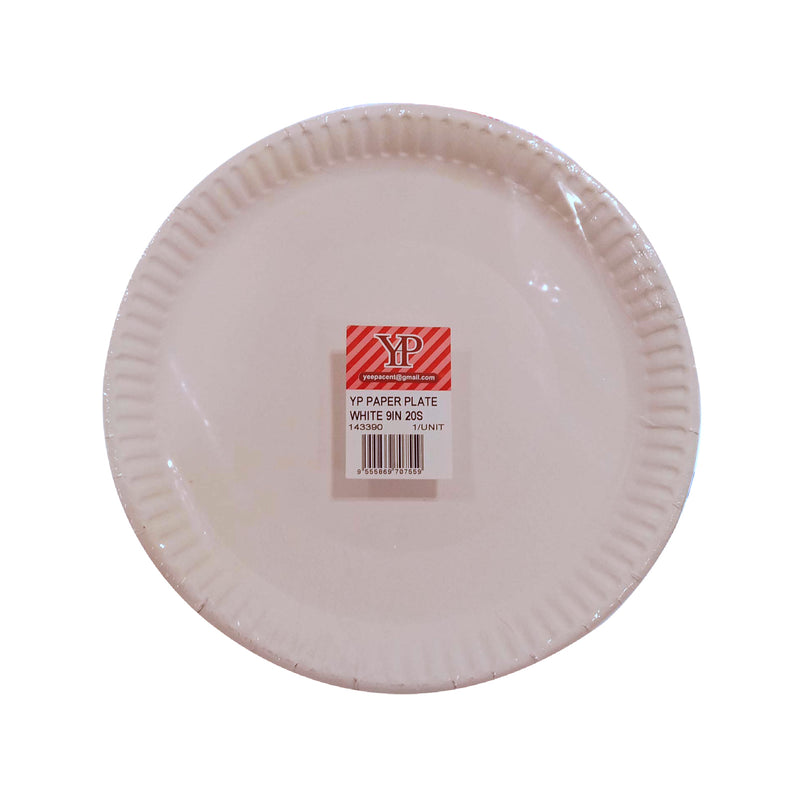 YP paper plate white 9in 20s