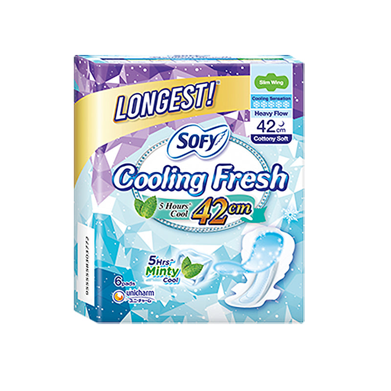 Sofy Cooling Fresh Night Slim Wing 42cm 6pcs/pack