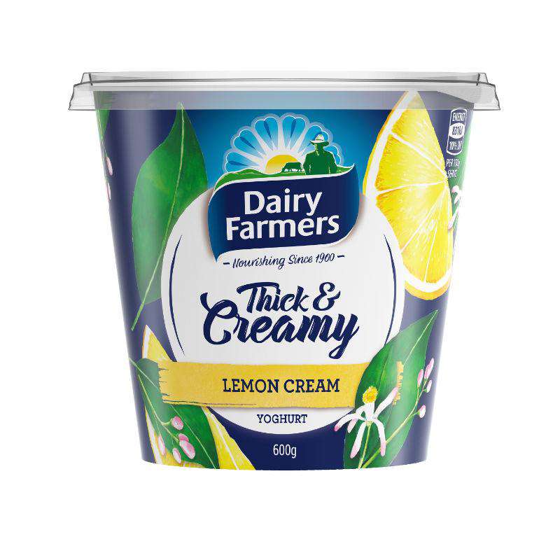 Dairy Farmers Thick & Creamy Lemon Cream Yoghurt 600g