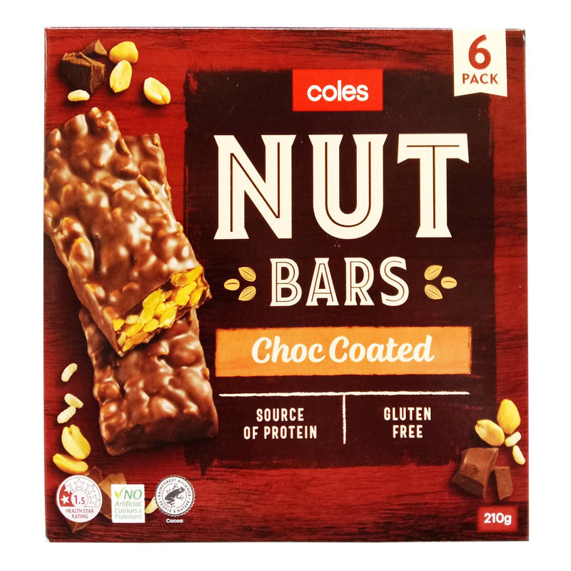 Coles Nut Bar Chocolate Coated 210g