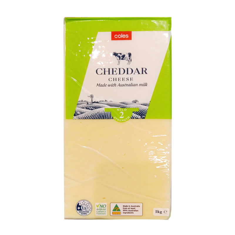 Coles Cheddar Cheese Block 1kg