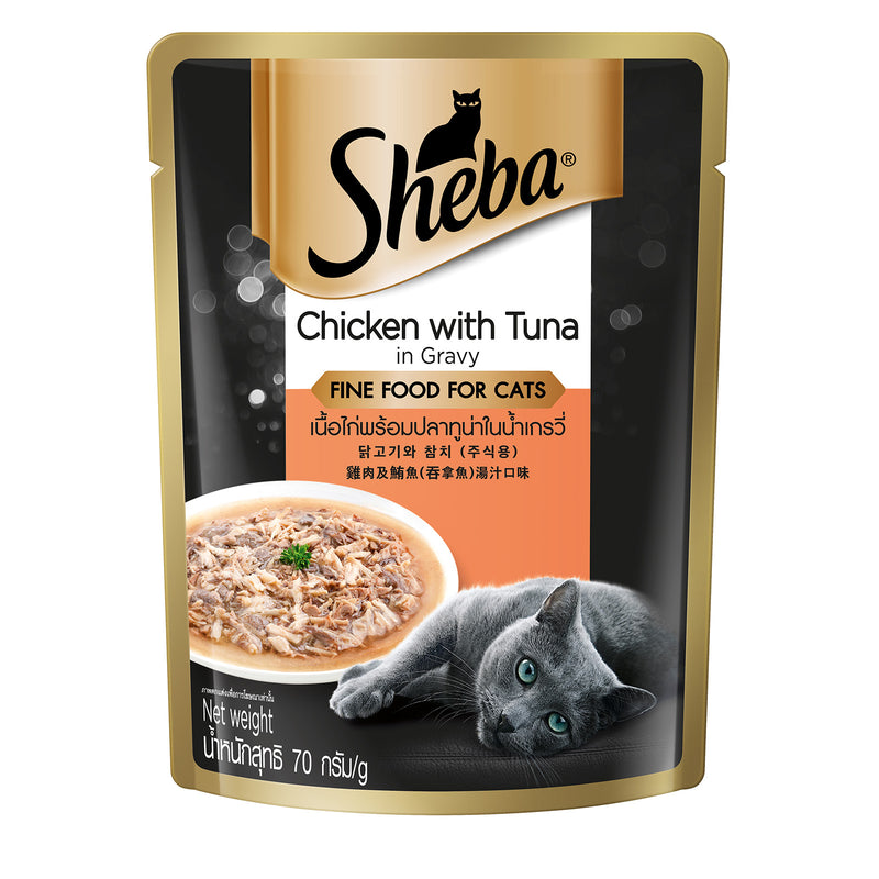 Sheba Pouch Fine Food for Cats Chicken with Tuna flavours 70g